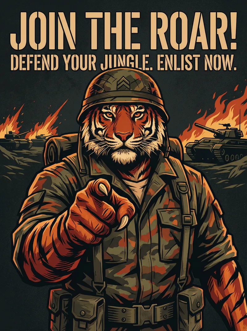 四虎视频 战队招募 军事征兵海报